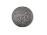 Sticker Tomos logo rond 50mm RealMetal® zilver 